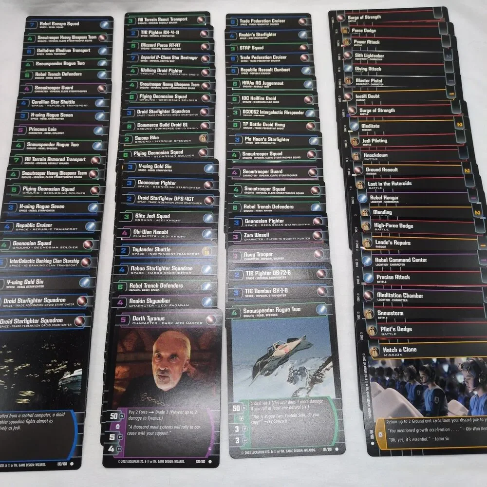 (350) Star Wars 2002 Trading Card Game Lot Commons Uncommon Rares Cards